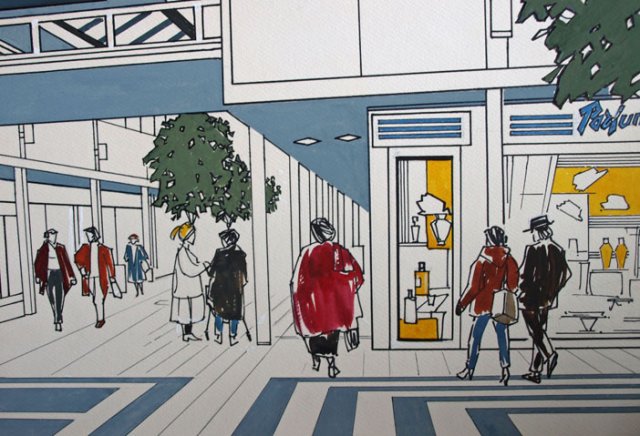 winkelcentrum line art
